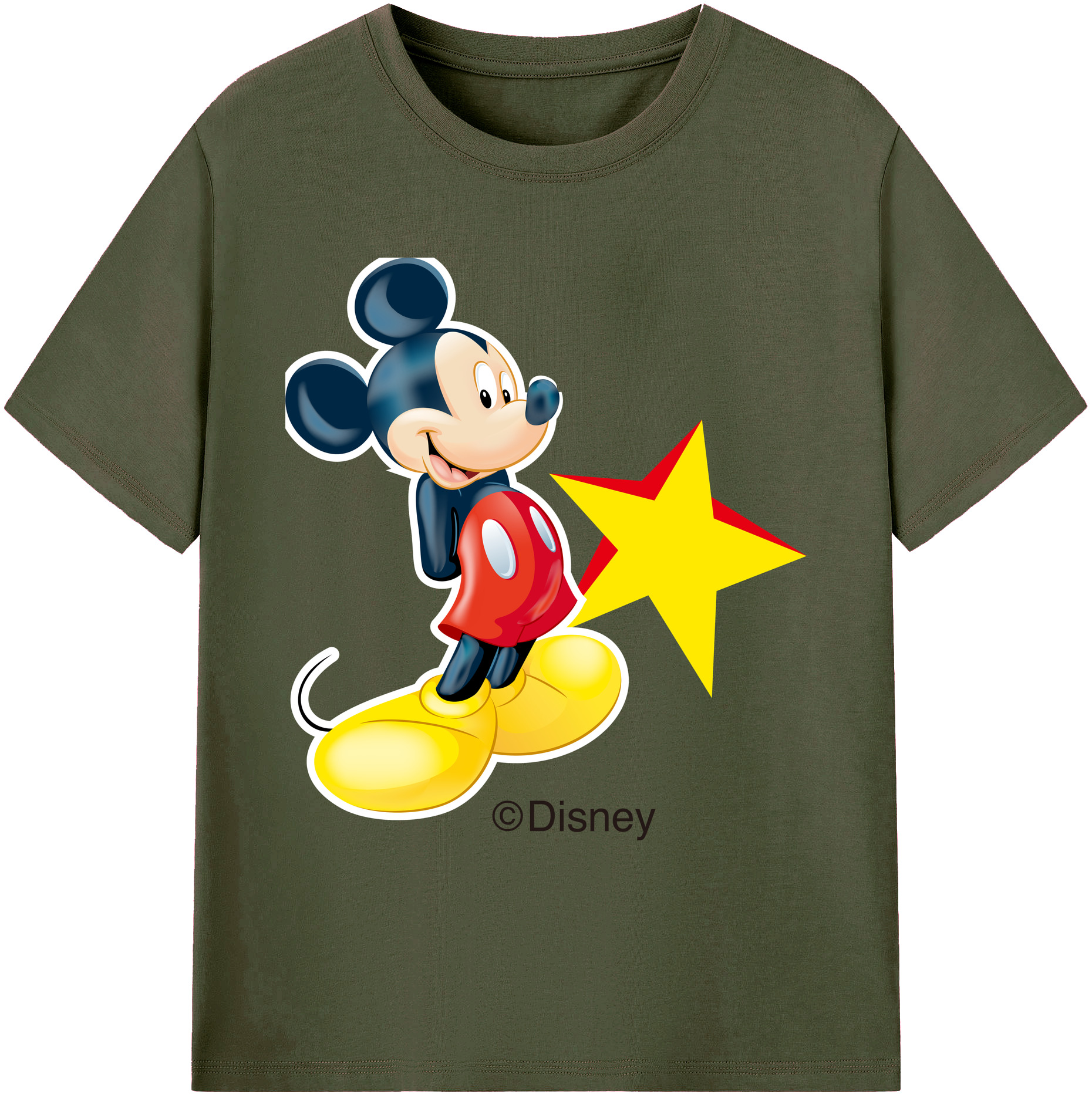 ミッキーマウス Mickey Mouse 綿100％ メンズ半袖Tシャツ｜肌触りやわらか＆通気性